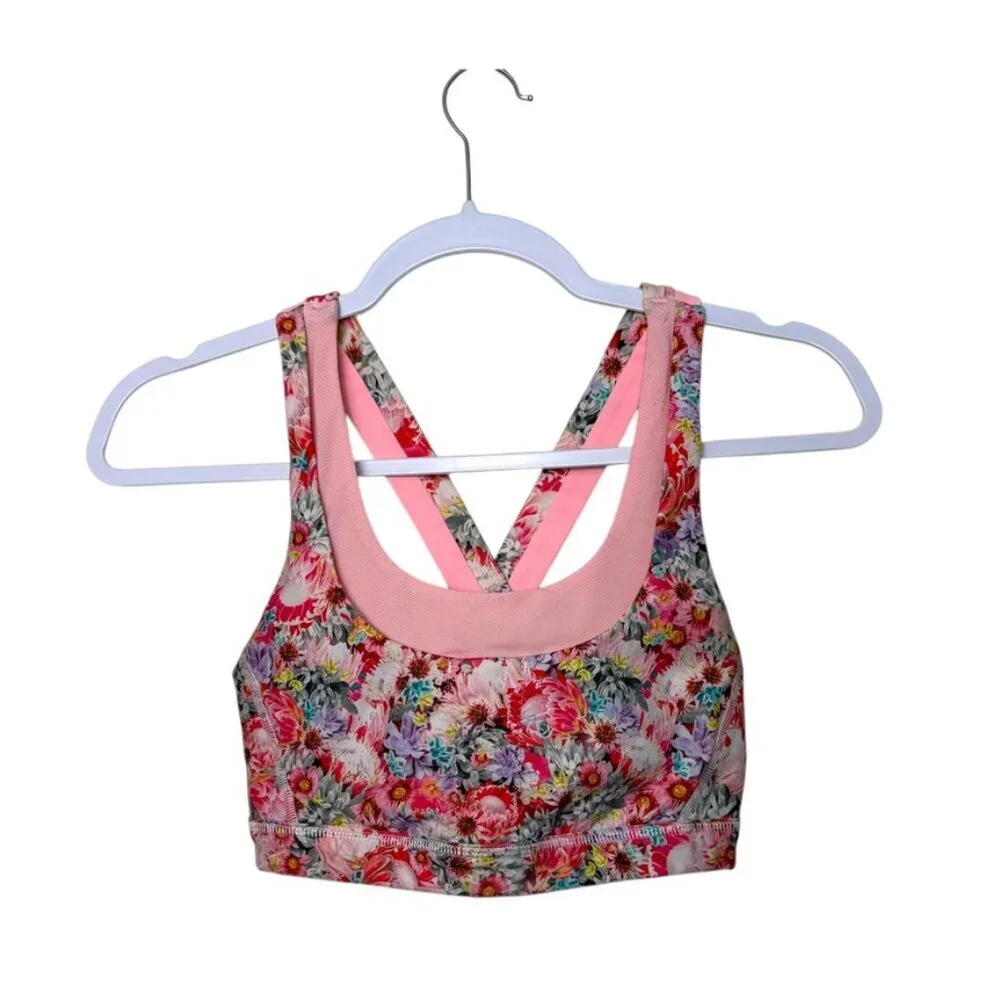 Lululemon Run: Stuff Your Bra II‎ Flowabunga Mini Multi / Bleached Coral Women 6